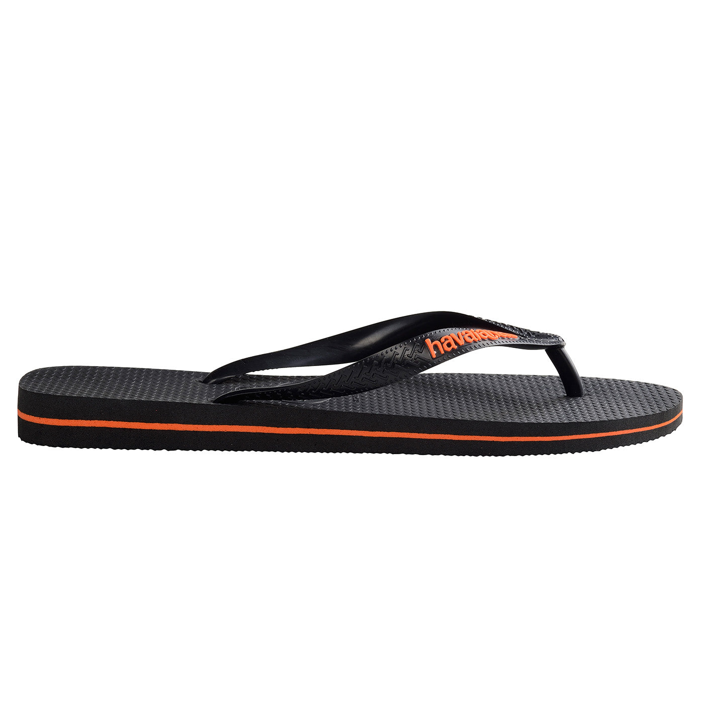 Rubber Logo Black/Orange Neon Thongs