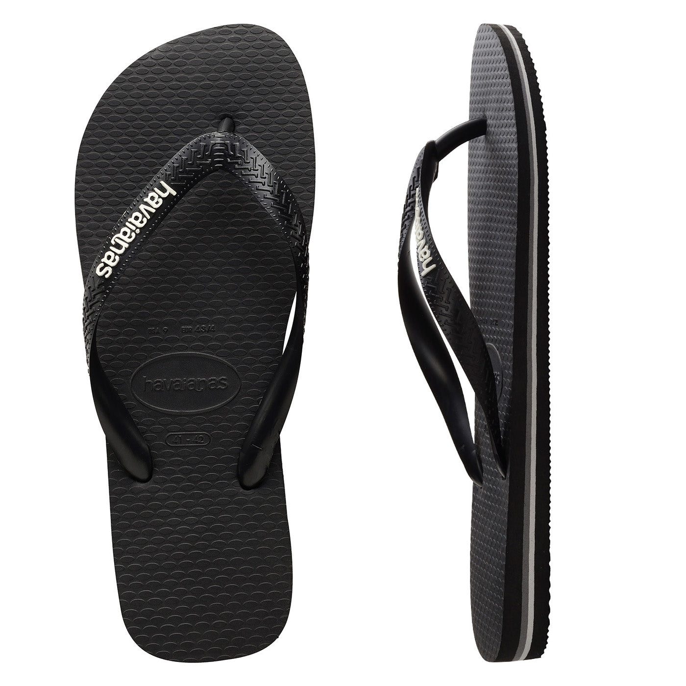 Rubber Logo Black/Glacial White Thongs