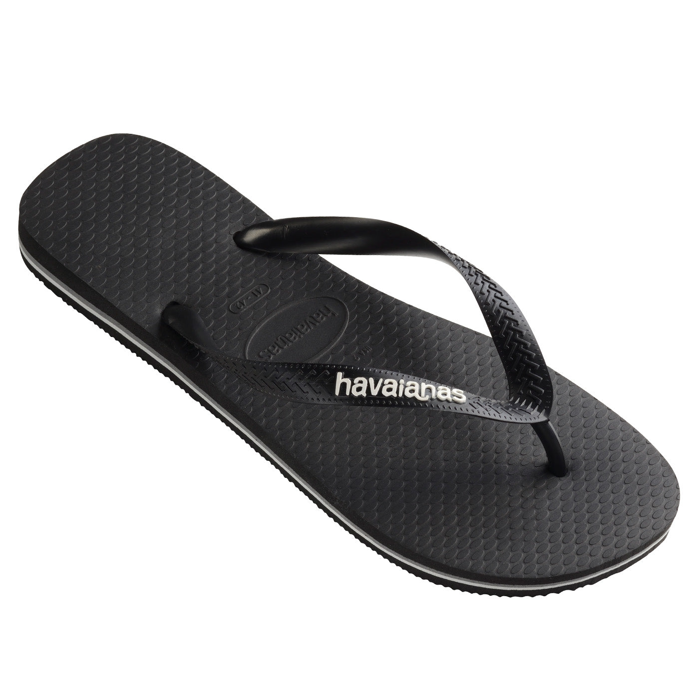 Rubber Logo Black/Glacial White Thongs