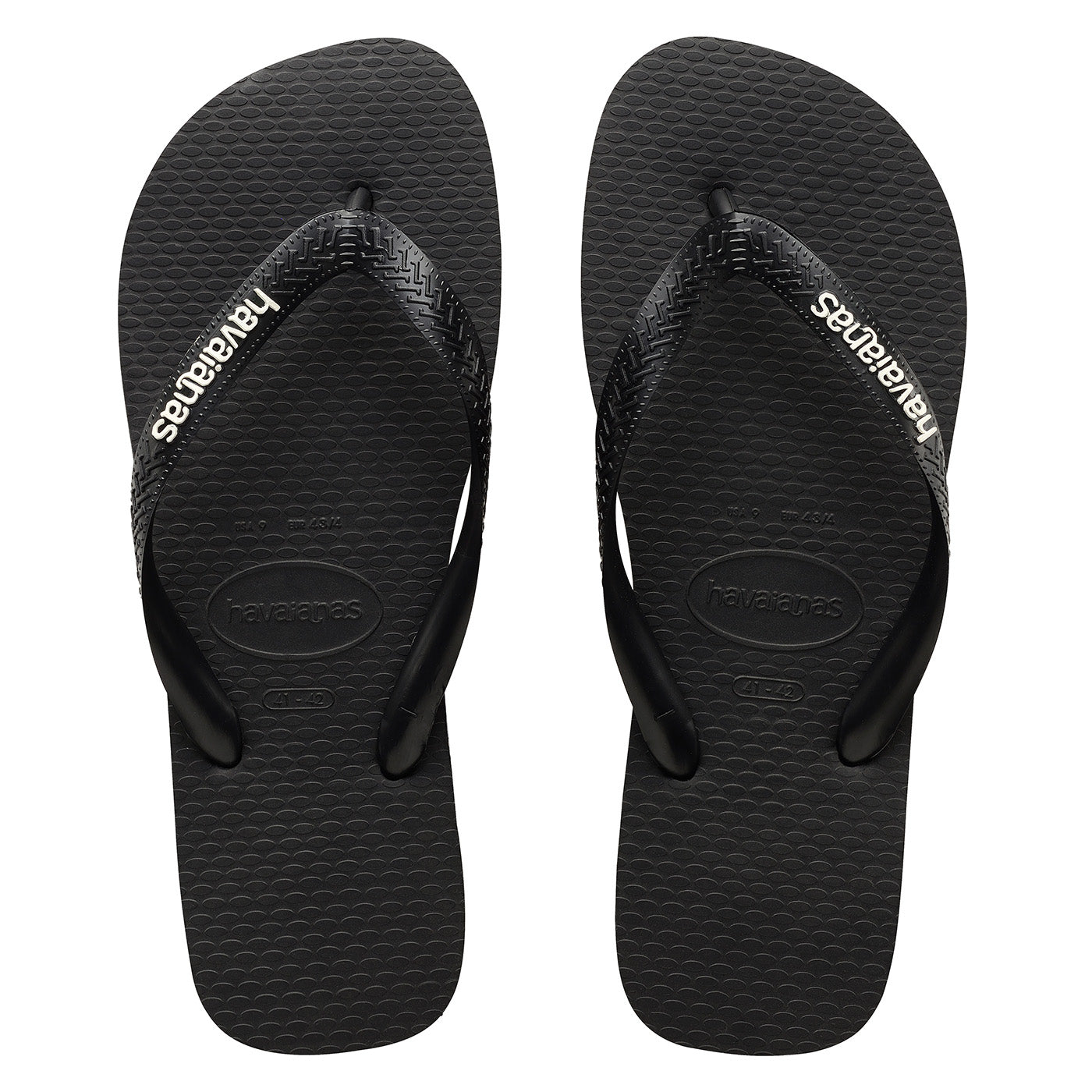 Rubber Logo Black/Glacial White Thongs