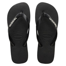 Load image into Gallery viewer, Rubber Logo Black/Glacial White Thongs