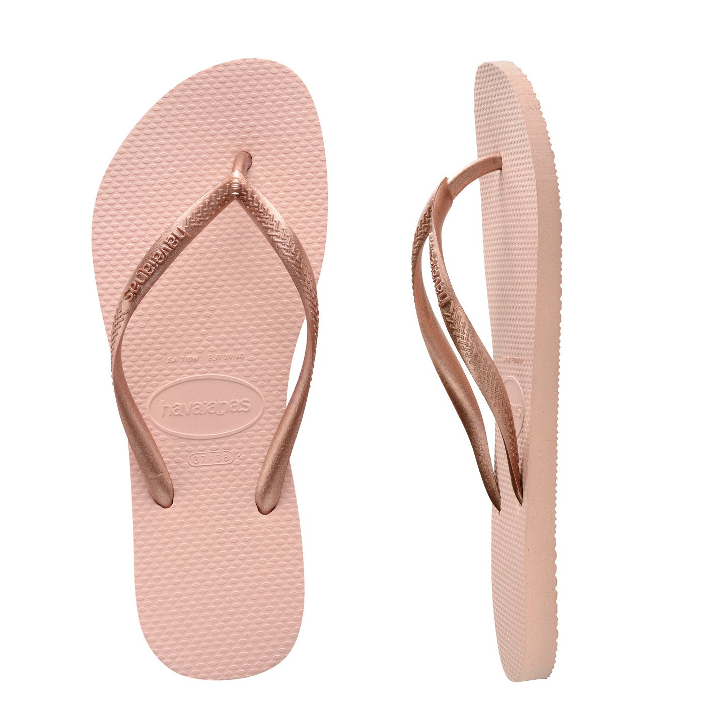 Kids Slim Metallic Ballet Rose Thongs