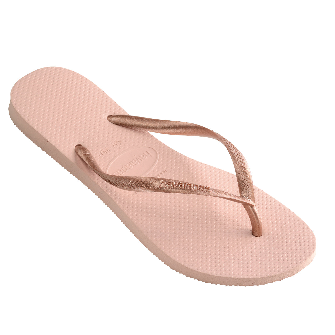 Kids Slim Metallic Ballet Rose Thongs