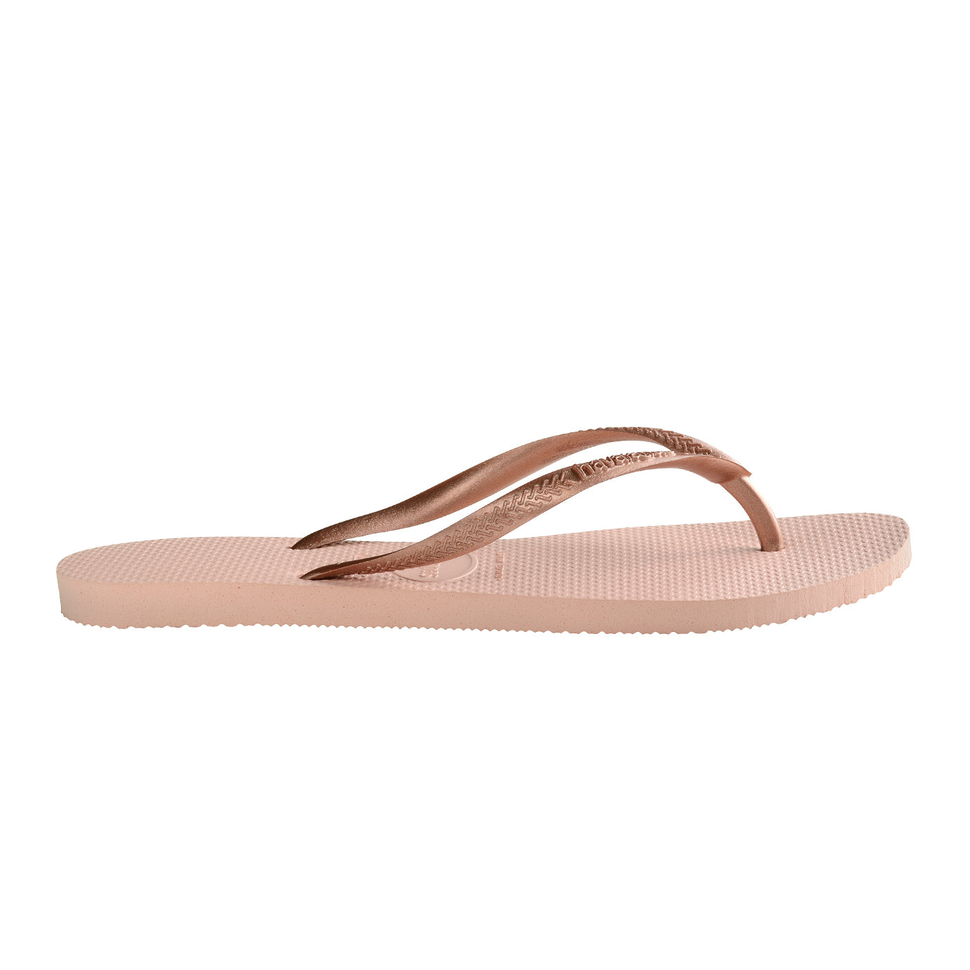 Kids Slim Metallic Ballet Rose Thongs