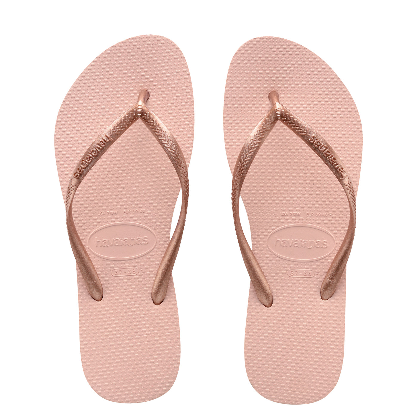 Kids Slim Metallic Ballet Rose Thongs