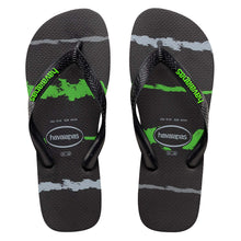 Load image into Gallery viewer, Tropical Glitch Black/Neon Green Thongs
